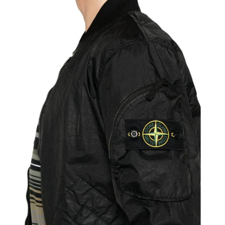 картинка Бомбер Stone Island Logo-Patch, черный от магазина Одежда+