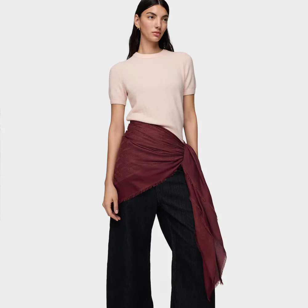 картинка Платок Tous Silhouette Jacquard, бордовый от магазина Одежда+