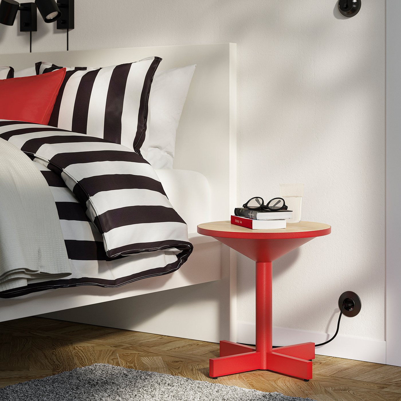 картинка Кофейный столик, сосновый шпон/светло-красный IKEA Grimsarbo от магазина Одежда+