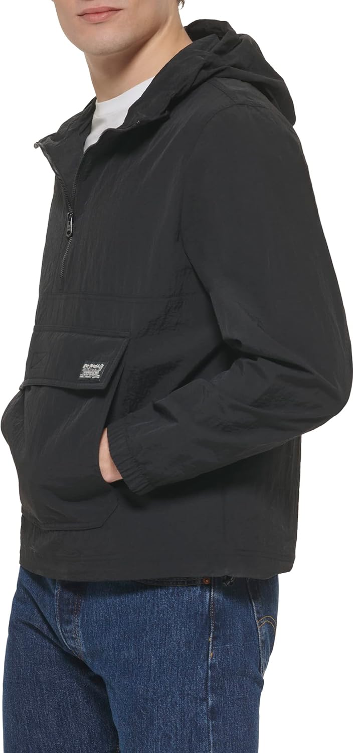 картинка Куртка-ветровка Levi's Lightweight Taslan Hooded Popover, черный от магазина Одежда+