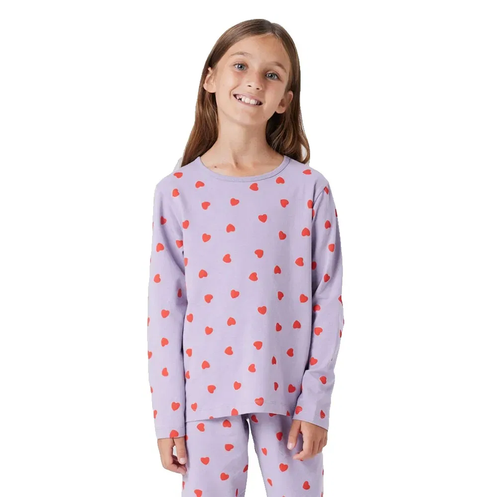 картинка Пижама длинным рукавом Lavender Hearts Name It, фиолетовый от магазина Одежда+