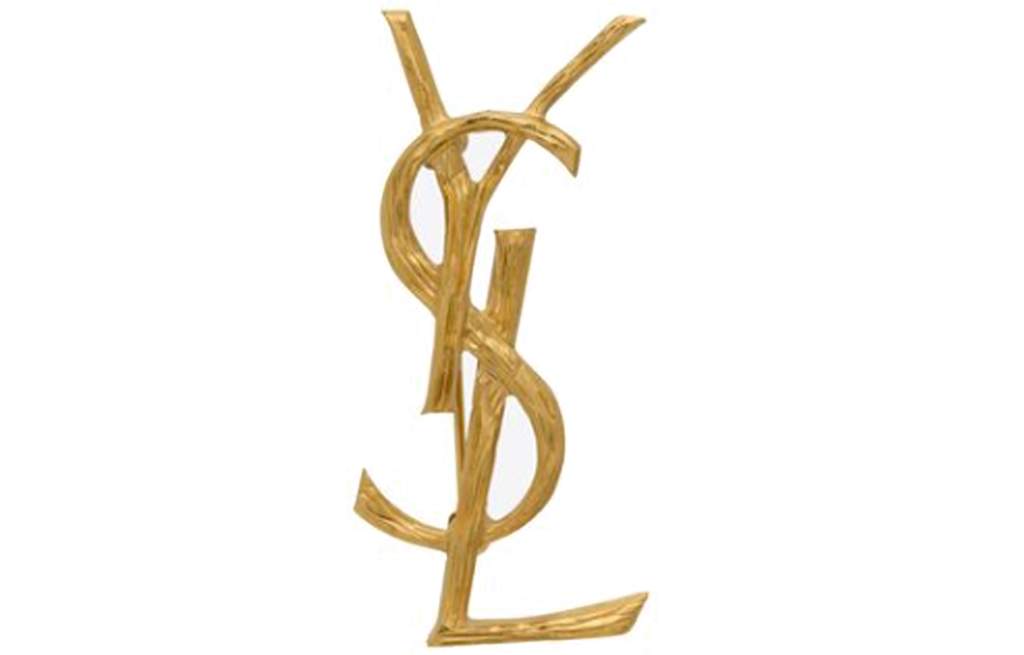 картинка Брошь SAINT LAURENT Cassandre, золотистая от магазина Одежда+