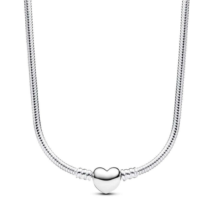 картинка Ожерелье Pandora Moments Heart Clasp Snake Chain, стерлинговое серебро от магазина Одежда+