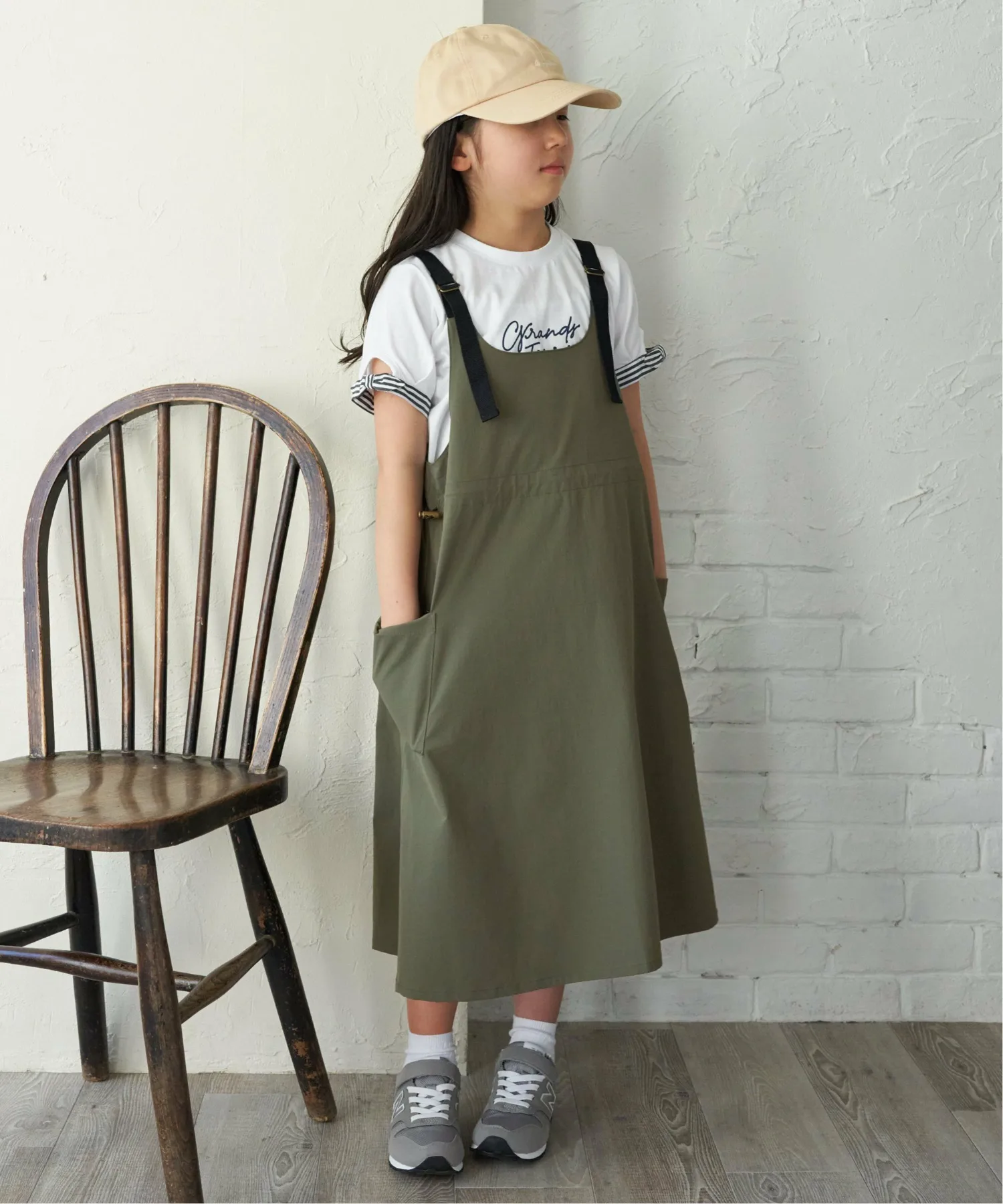 картинка Платье-сарафан карго (120-160 см) Ikka, olive от магазина Одежда+