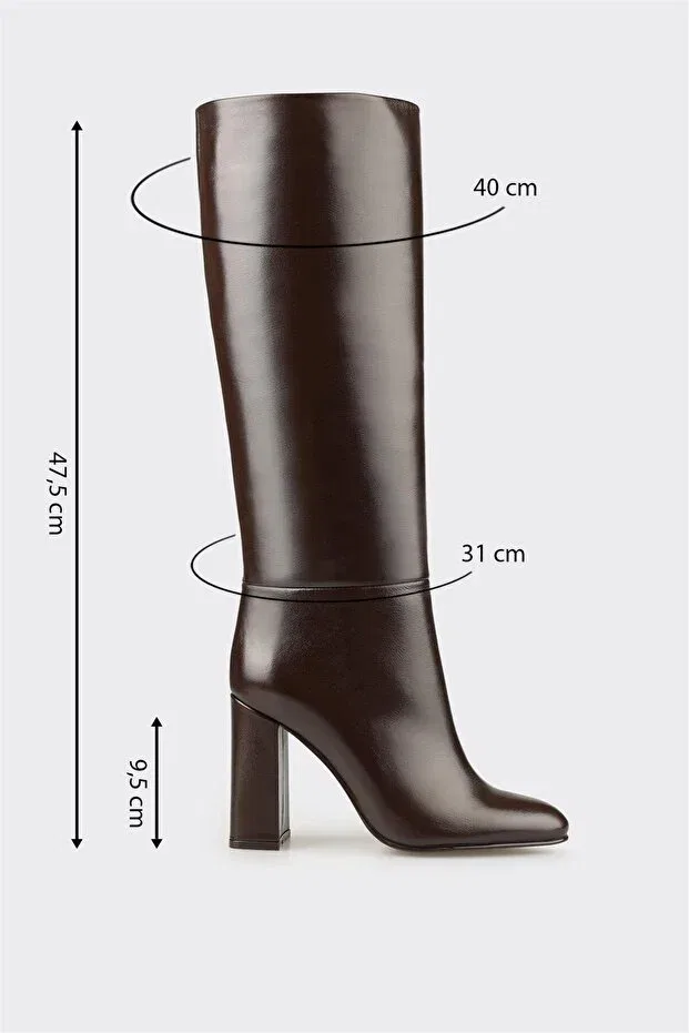 картинка Женские кожаные ботильоны на каблуке Elle Shoes, Brown от магазина Одежда+