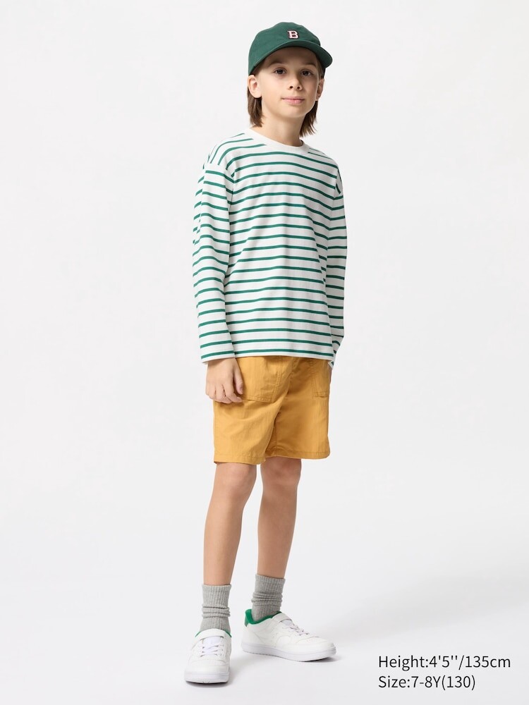 картинка Лонгслив airism cotton crew neck полосатый Uniqlo, цвет 69 синий от магазина Одежда+