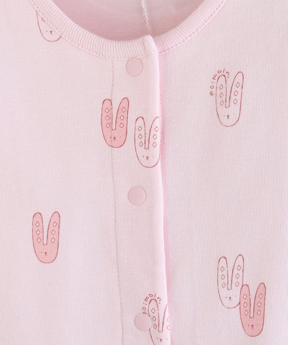 картинка Хлопковый модал, комбинезон и шапка с изображением кролика Moimoln, Pink от магазина Одежда+