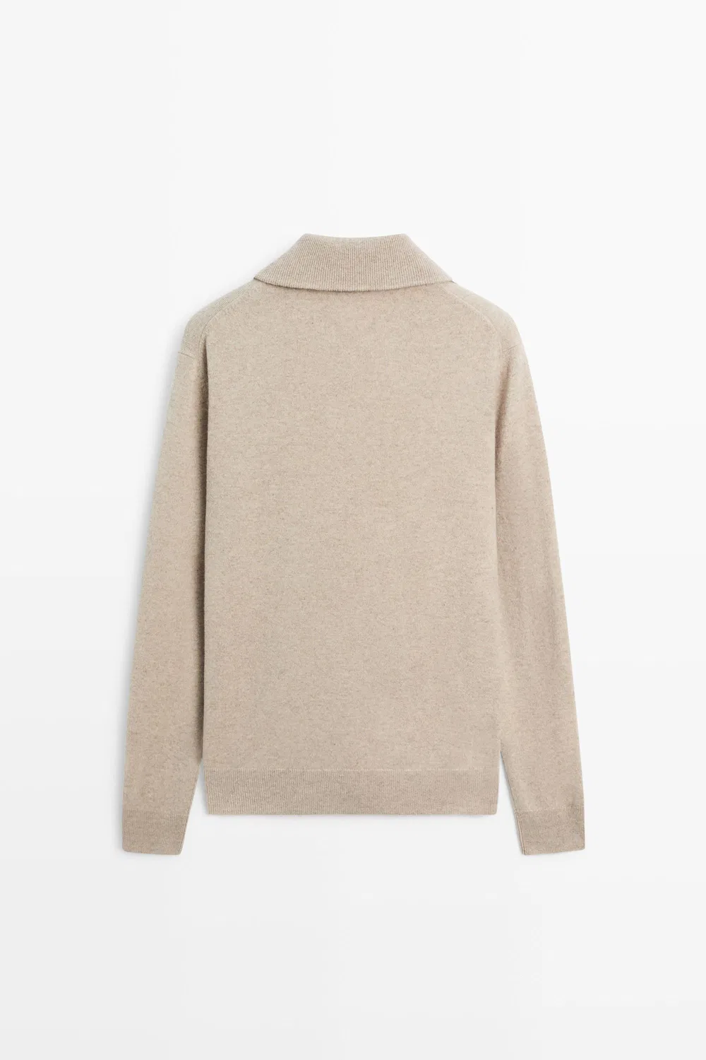картинка Свитер Massimo Dutti Mock Neck Zip-Up Knit, песочный от магазина Одежда+