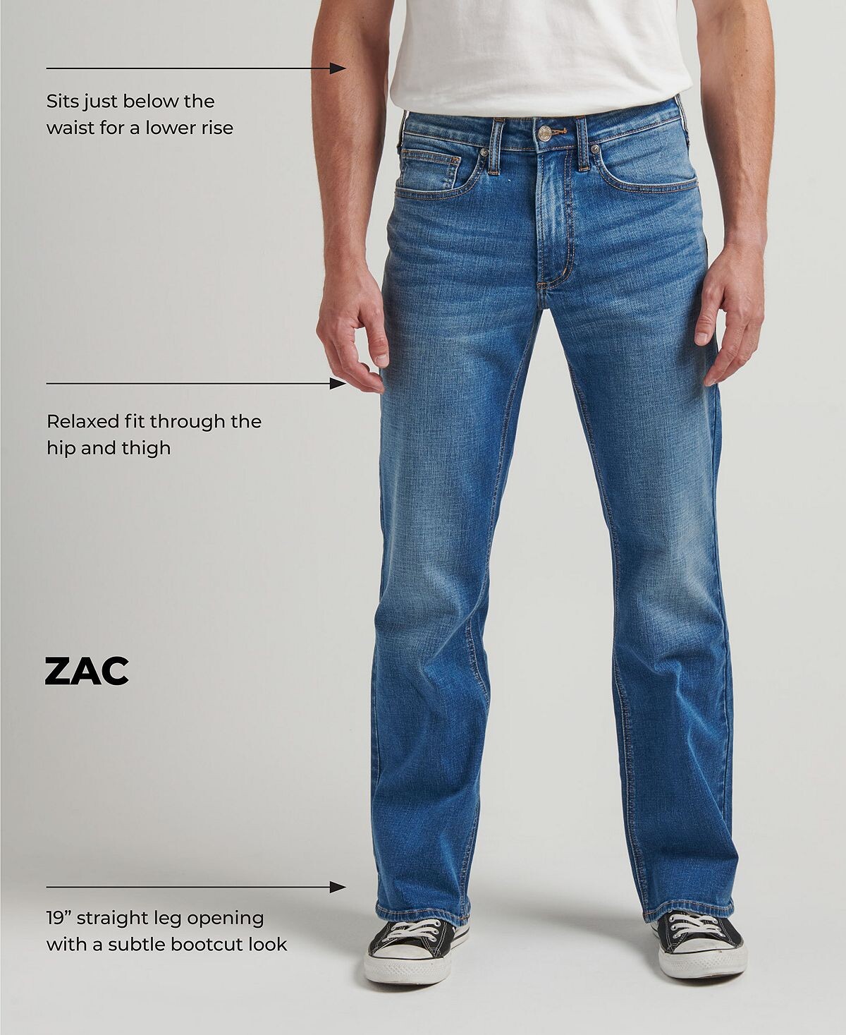 картинка Мужские прямые джинсы zac свободного кроя Silver Jeans Co., мульти от магазина Одежда+