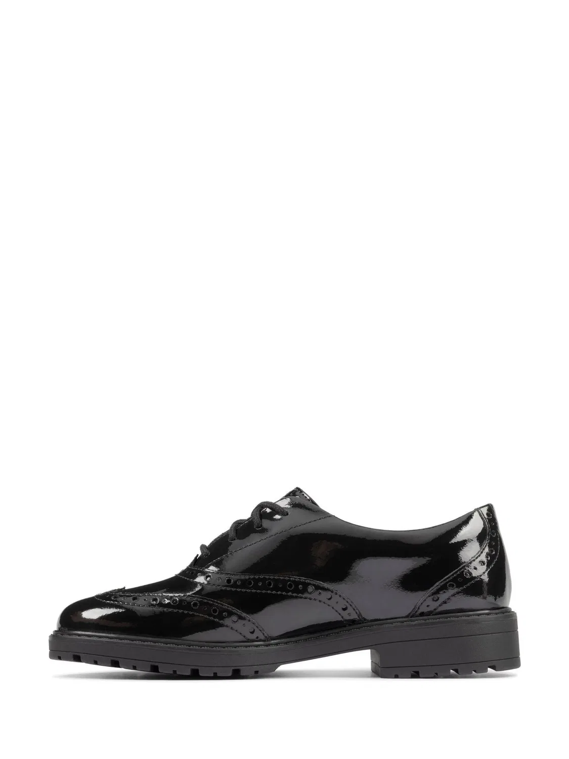 картинка Туфли броги Clarks Loxham, черные, для девочек от магазина Одежда+