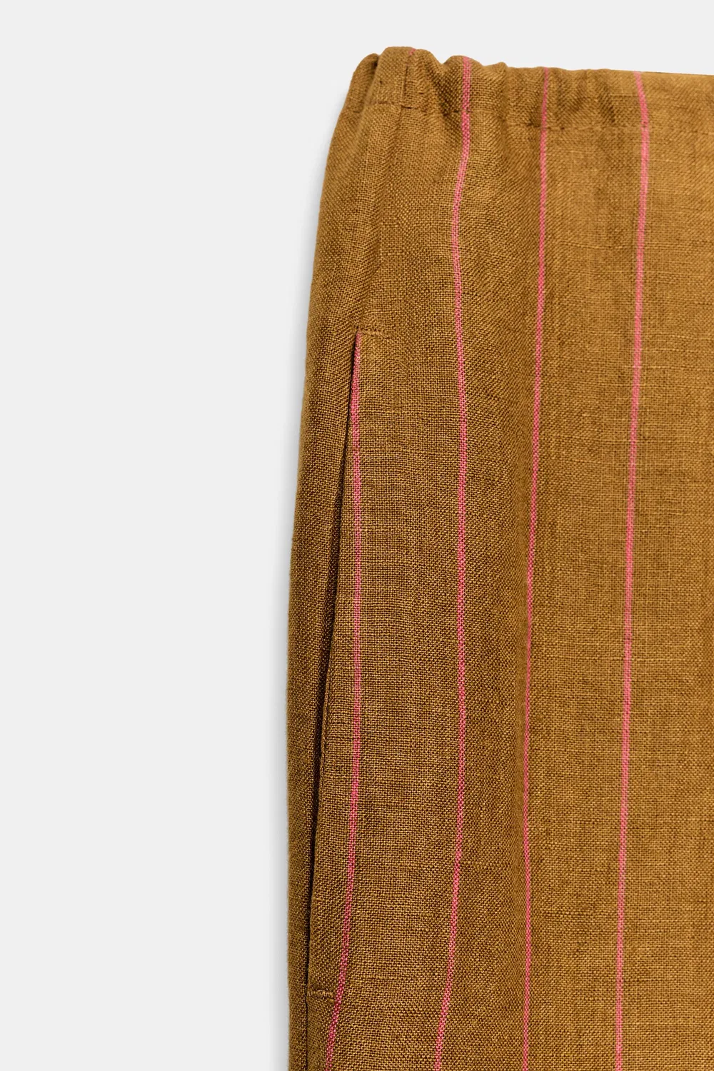 картинка 100% льняные полосатые брюки ZARA, striped от магазина Одежда+