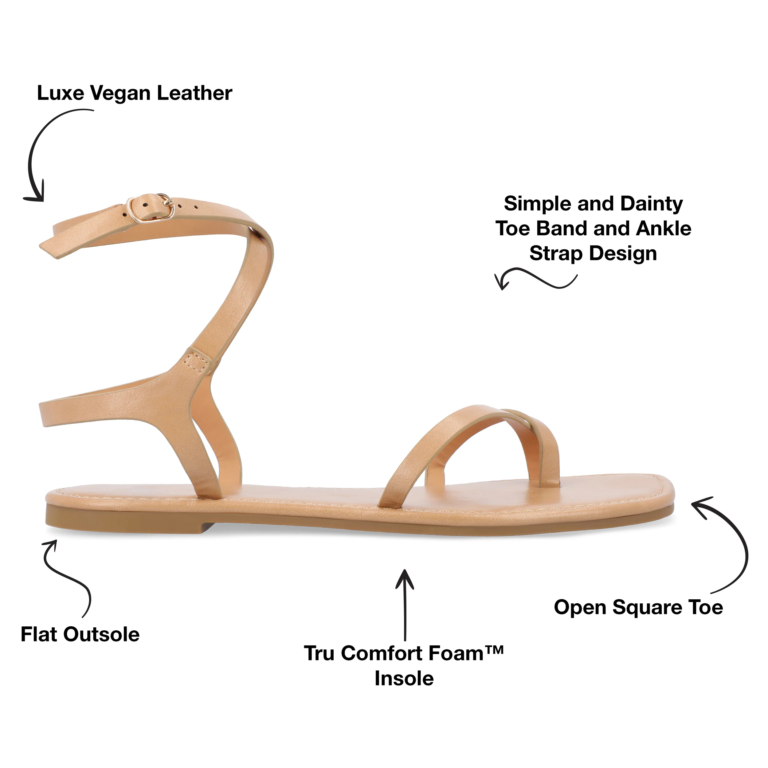 картинка Сандалии Charra Sandal Journee Collection, бежевый от магазина Одежда+