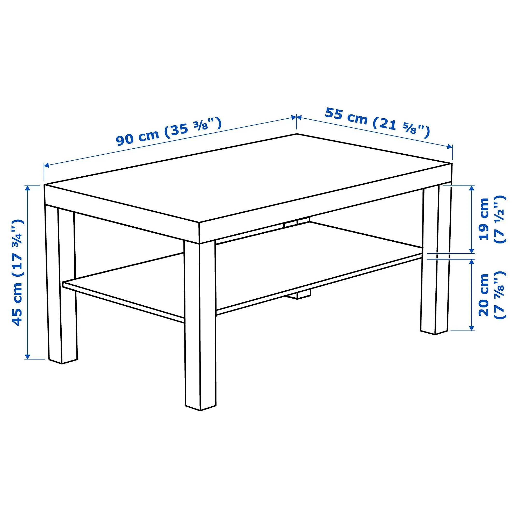 картинка Журнальный столик, белый, 90x55 см, LACK IKEA от магазина Одежда+