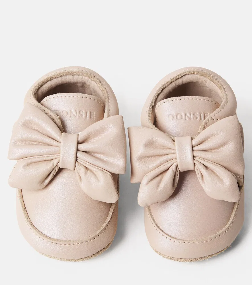 картинка Детские ботиночки Baby Mileau из металлизированной кожи Donsje, розовый от магазина Одежда+