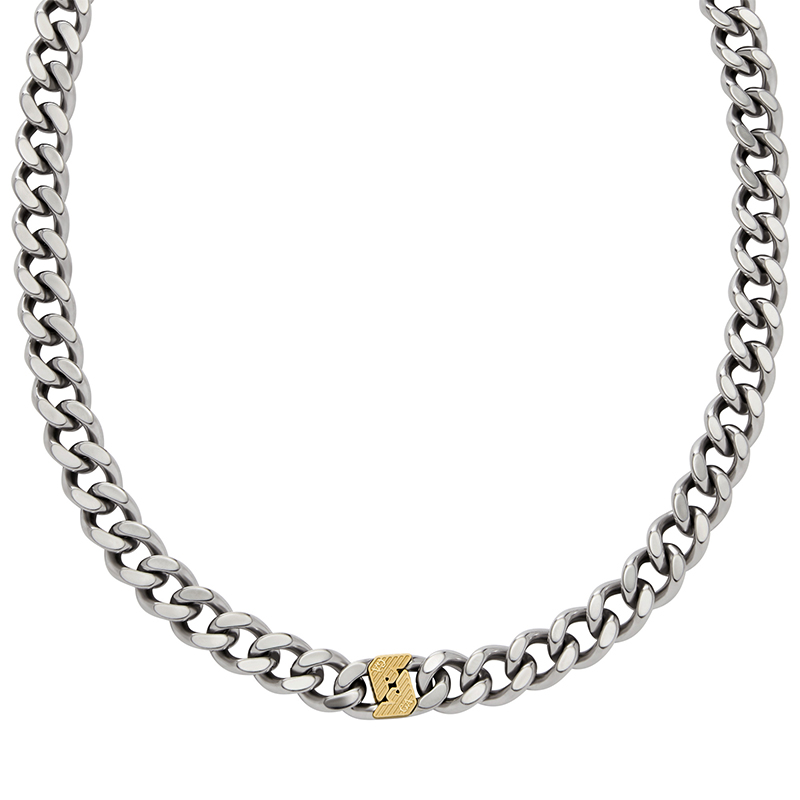 картинка EMPORIO ARMANI Серебряное колье из нержавеющей стали для мужчин от магазина Одежда+