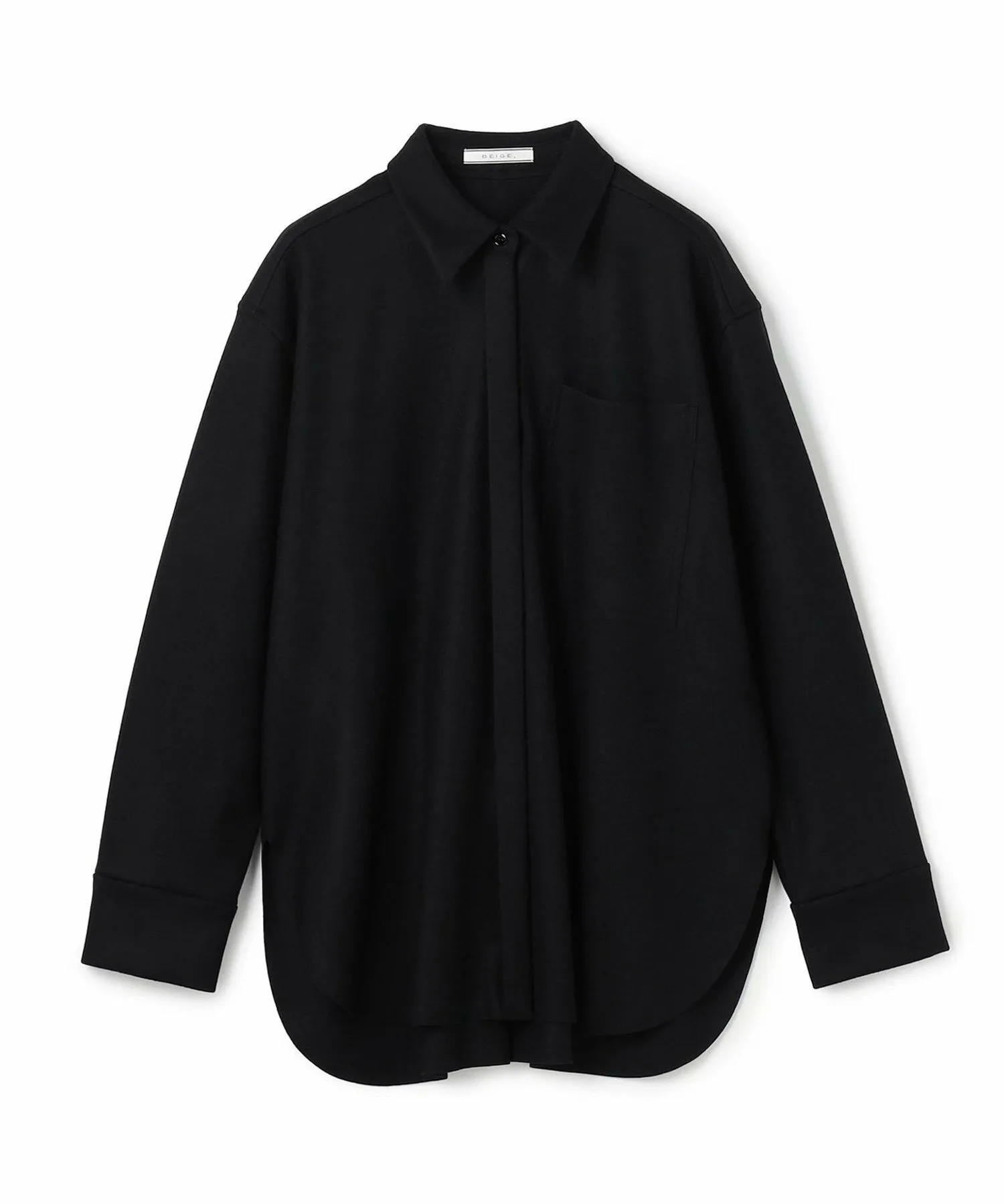 картинка MONTAIGNE / Шерстяная рубашка оверсайз Beige,, Black[005] от магазина Одежда+