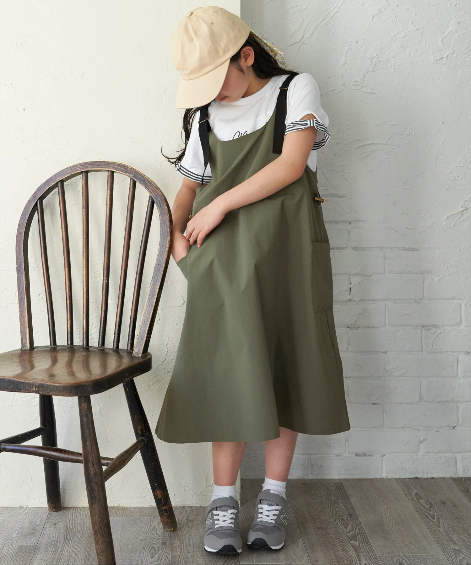 картинка Платье-сарафан карго (120-160 см) Ikka, olive от магазина Одежда+