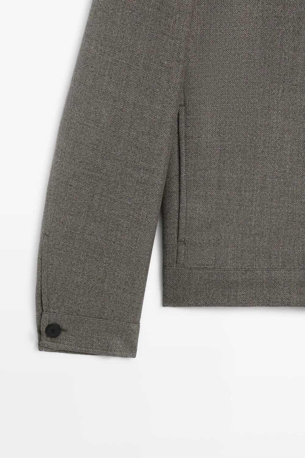 картинка Жакет Massimo Dutti 100% Wool Structured, серовато-зеленый от магазина Одежда+