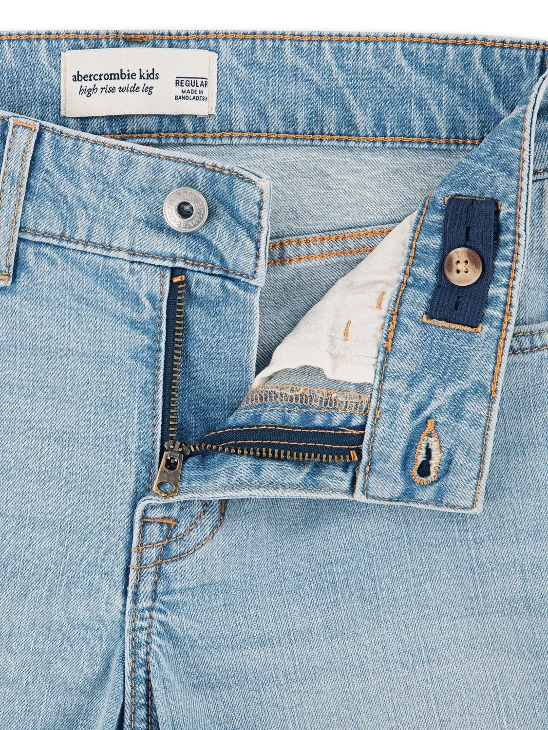 картинка Джинсы с высокой посадкой и широкими штанинами Abercrombie & Fitch, синие от магазина Одежда+