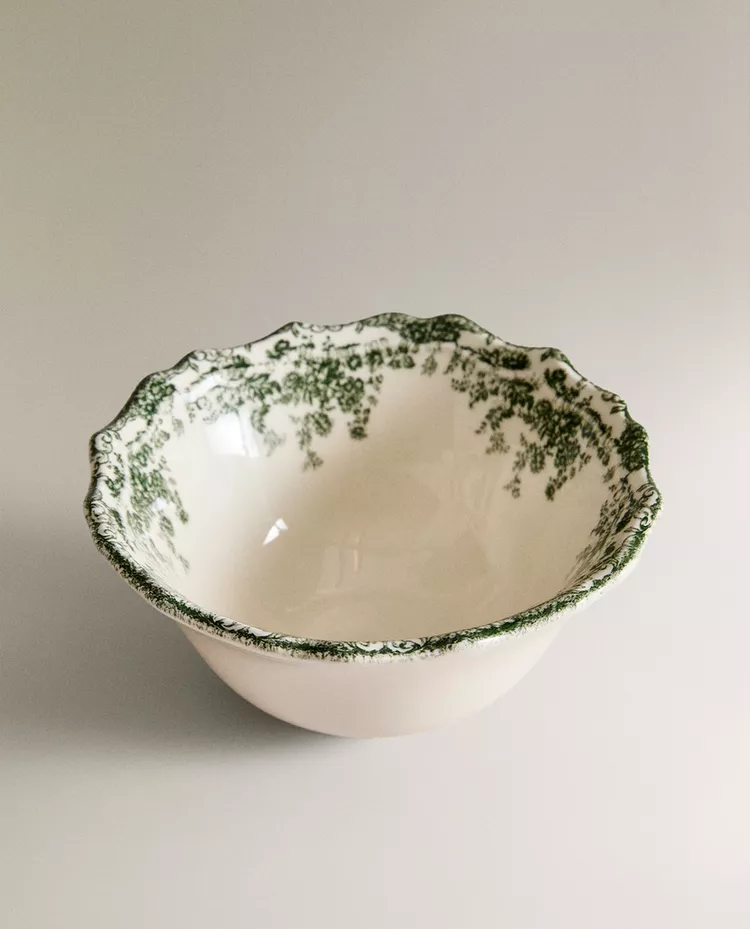 картинка Чаша Zara Home Floral Earthenware Snack, оливковый от магазина Одежда+