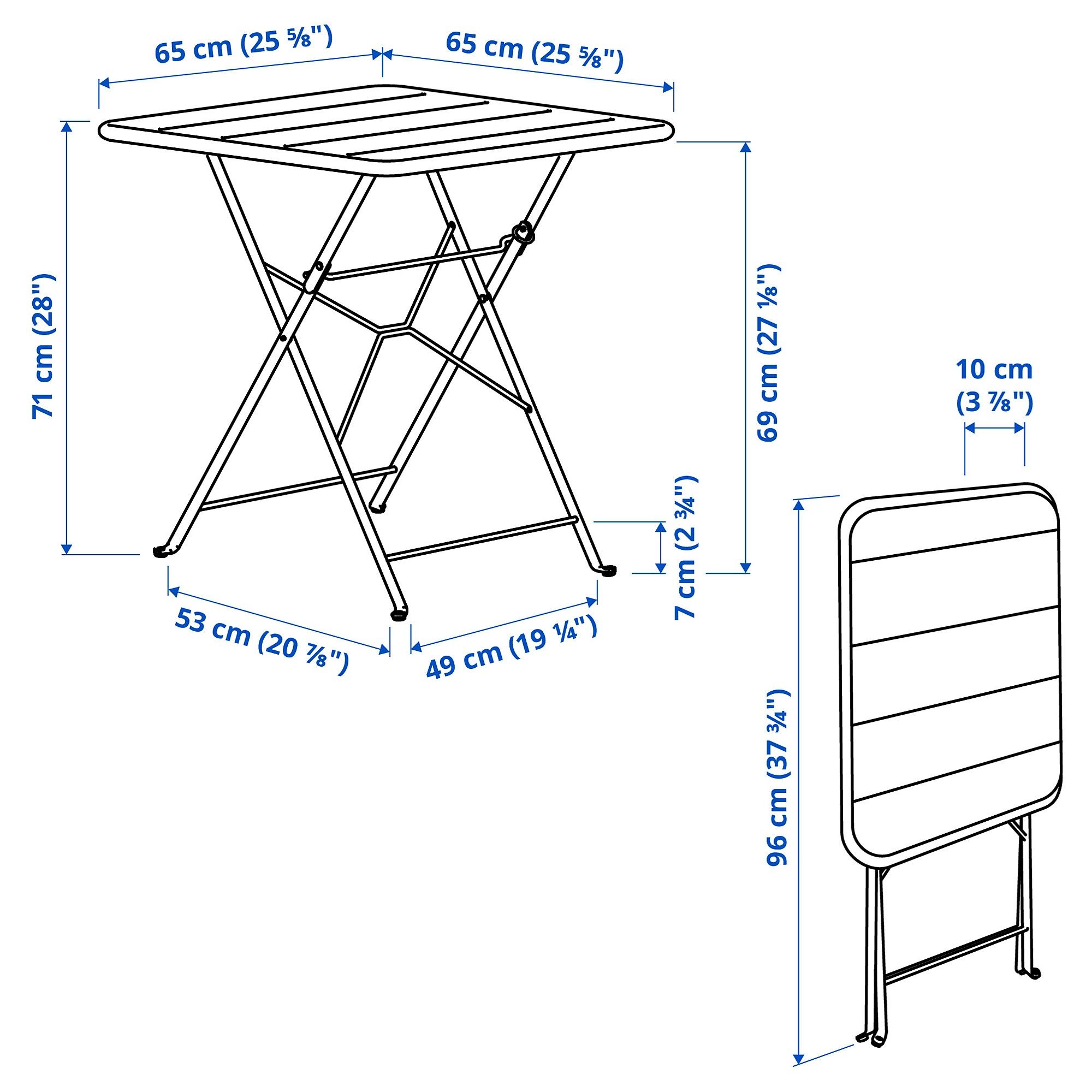 картинка Складной стол SUNDSÖ IKEA, 65x65, оранжевый от магазина Одежда+