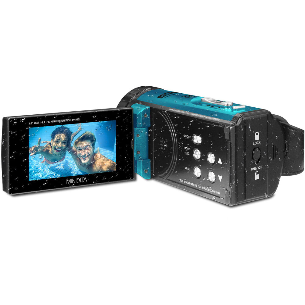 картинка Водонепроницаемая камера Minolta MN4K300WP UHD 4K (синяя) от магазина Одежда+