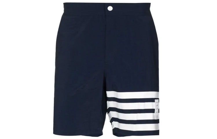 картинка Футболка Solid Tech Swim Short THOM BROWNE, синяя от магазина Одежда+