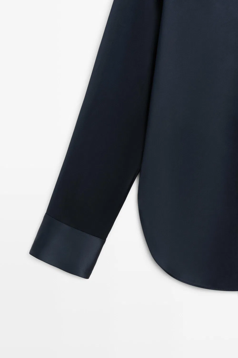 картинка Рубашка Massimo Dutti, атласная струящаяся блузка, темно-синий от магазина Одежда+