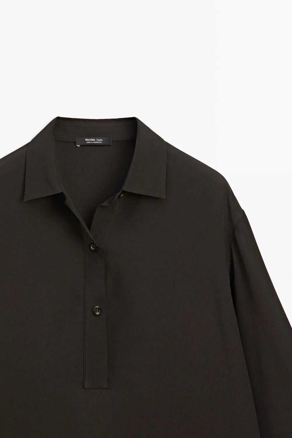 картинка Рубашка Massimo Dutti Flowing Button-Up, шоколадный от магазина Одежда+