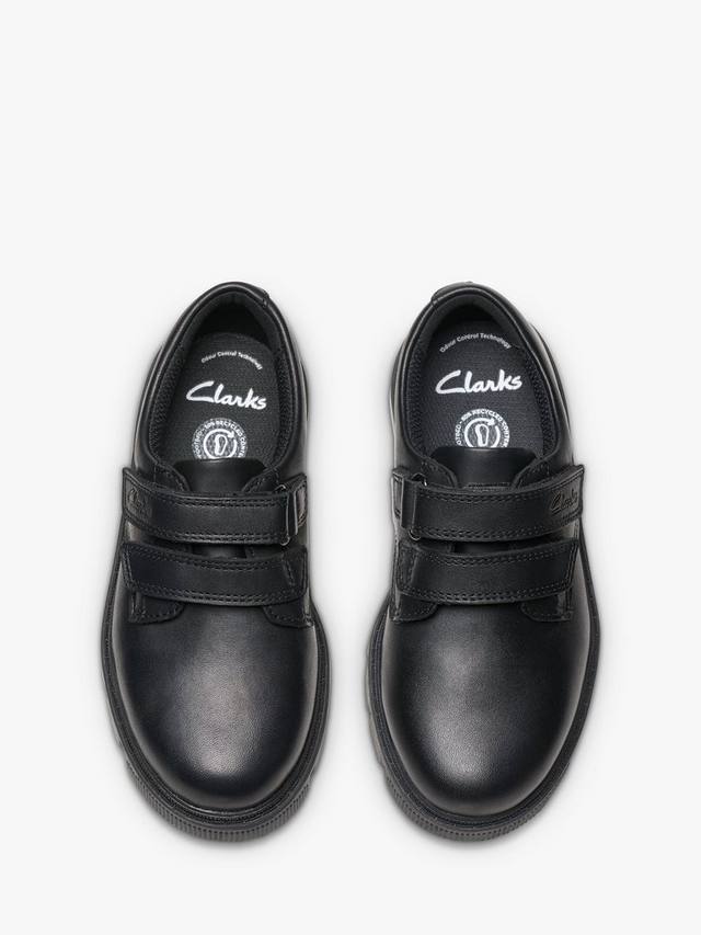 картинка Школьные ботинки Clarks Lorcam Loop Riptape, кожаные, черные от магазина Одежда+