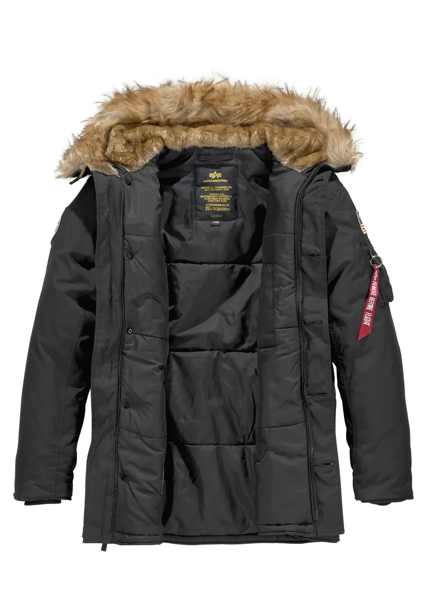 картинка Парка Alpha Industries "POLAR JACKET", с капюшоном, черный от магазина Одежда+