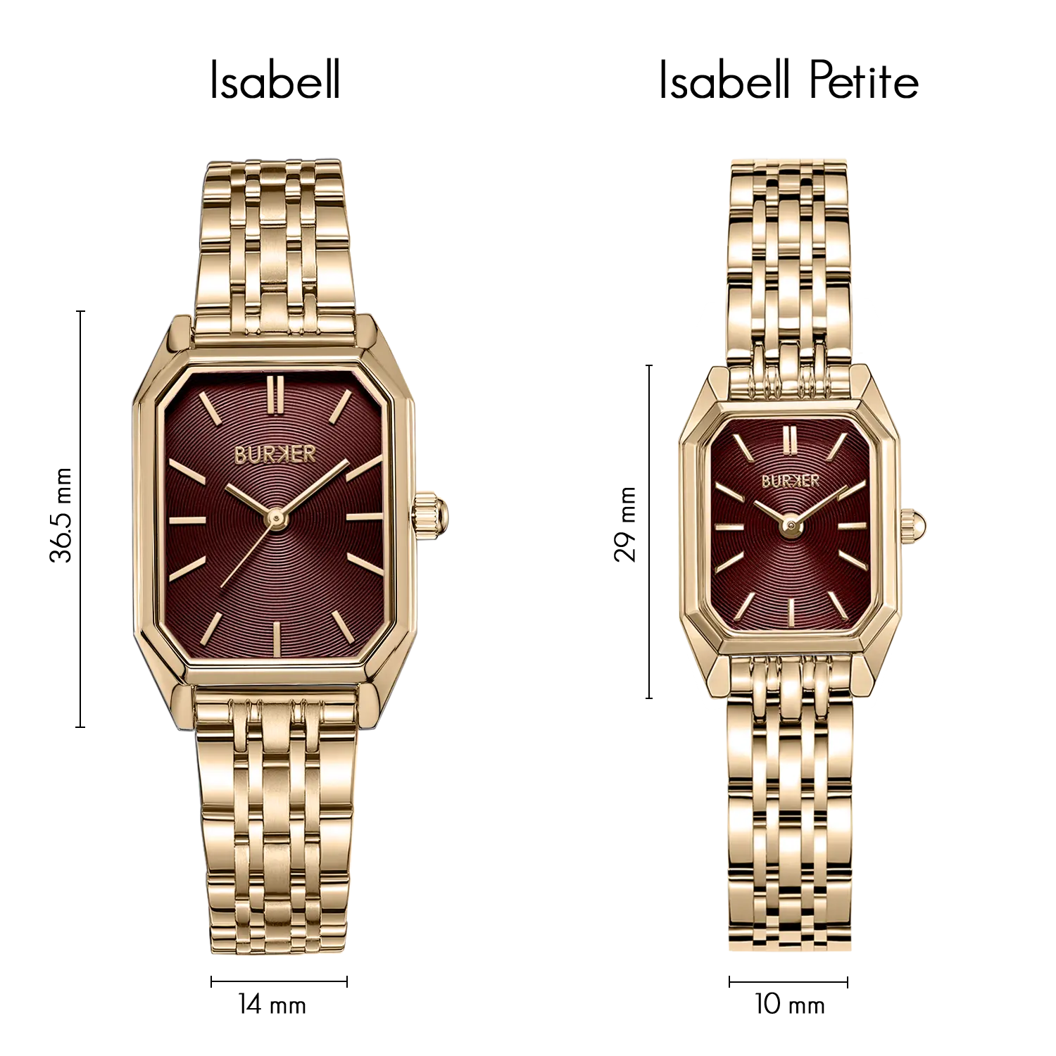 картинка Часы Burker Isabell, Gold Burgundy от магазина Одежда+