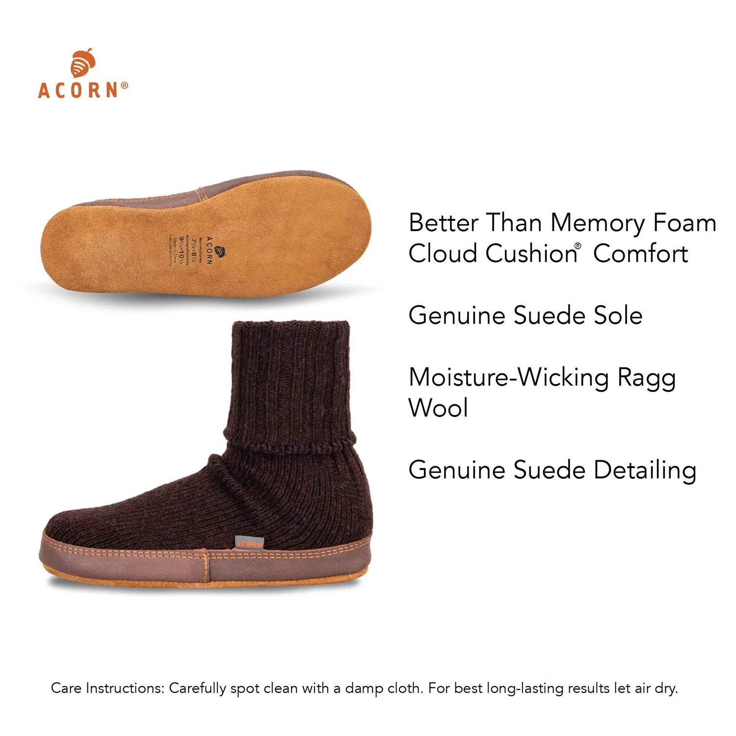 картинка Мужские мокасины-тапочки Cloud Cushion Acorn, Raisins от магазина Одежда+