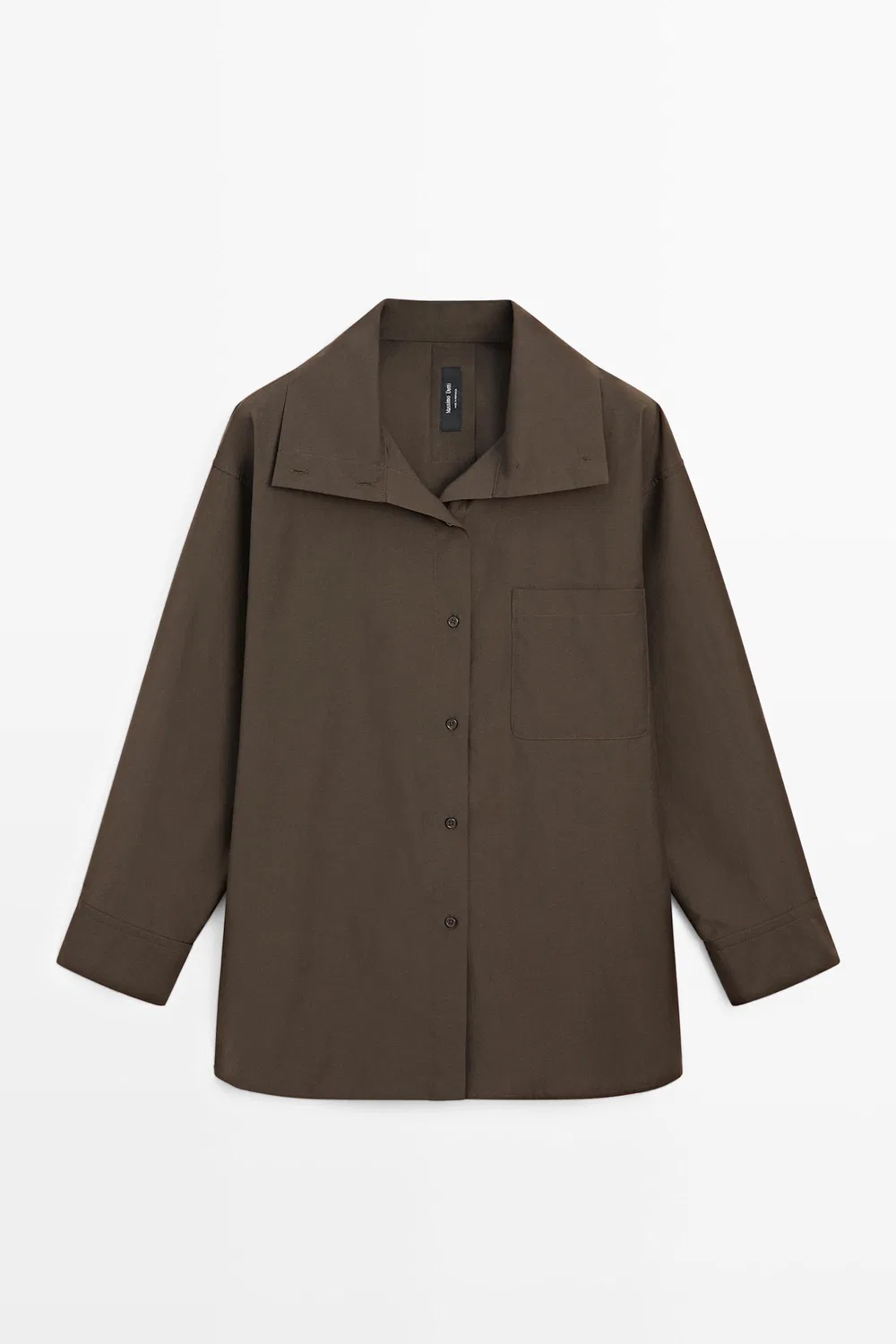 картинка Рубашка-куртка Massimo Dutti High Collar With Buckle Detail, хаки от магазина Одежда+