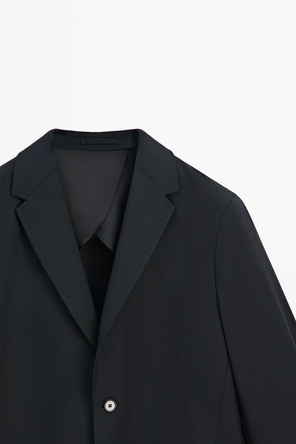 картинка Пиджак Massimo Dutti, мужской, текстурированный из холодной шерсти, темно-синий от магазина Одежда+
