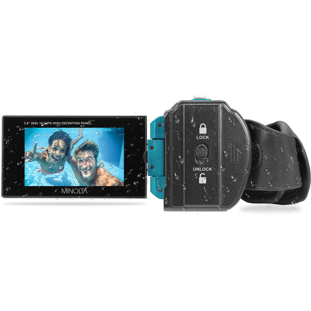 картинка Водонепроницаемая камера Minolta MN4K300WP UHD 4K (синяя) от магазина Одежда+