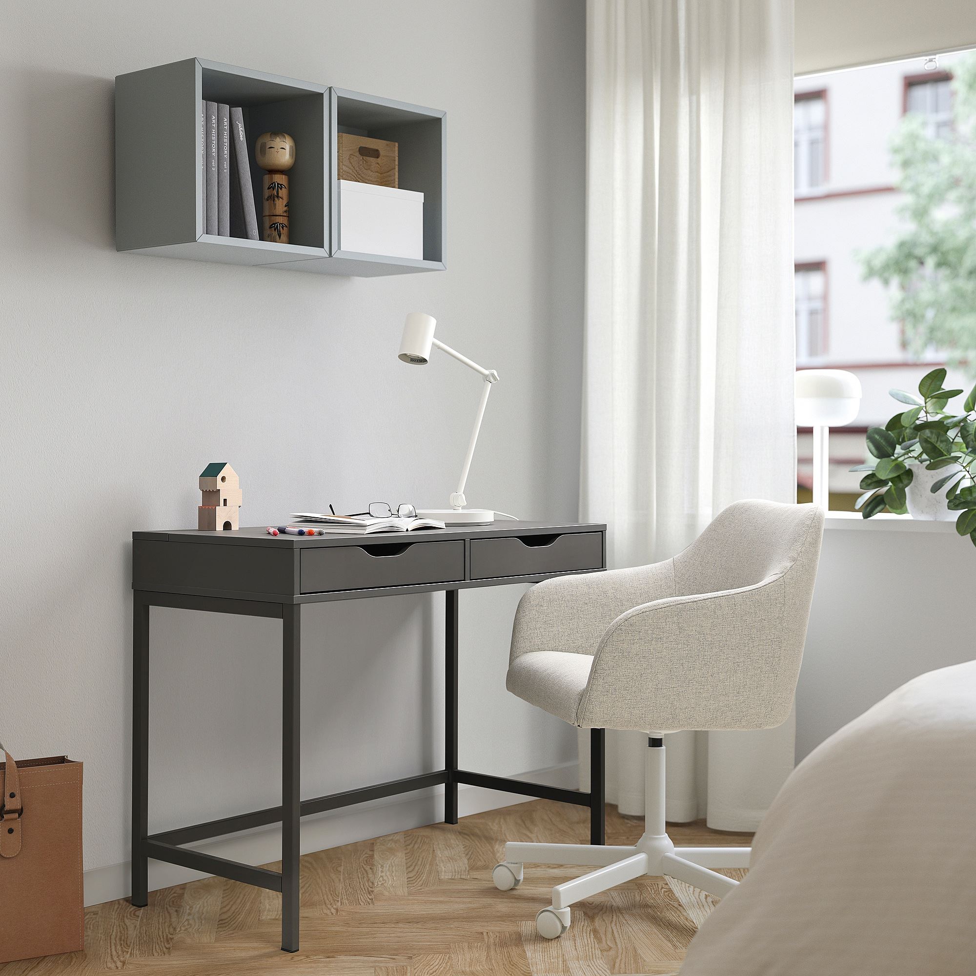 картинка Письменный стол IKEA ALEX, 100x48 см, черно-серый от магазина Одежда+