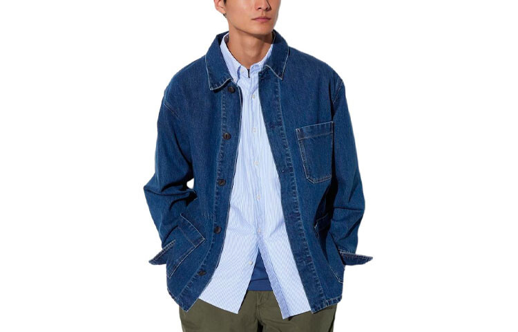 картинка Куртка UNIQLO джинсовая Unisex, 67 синий от магазина Одежда+