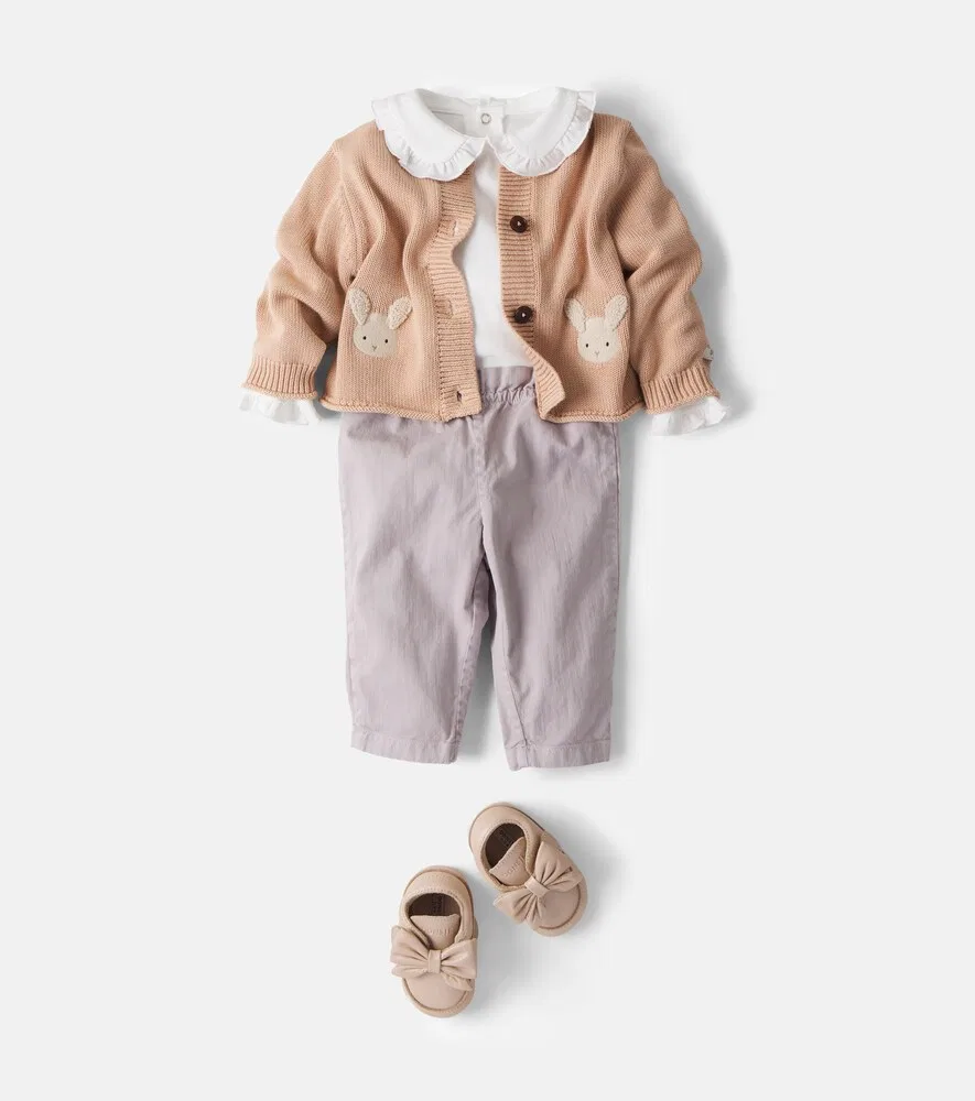 картинка Детские ботиночки Baby Mileau из металлизированной кожи Donsje, розовый от магазина Одежда+