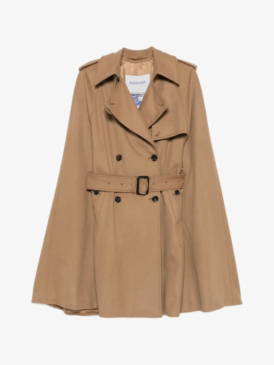 картинка Пальто Burberry двубортное, бежево-коричневый от магазина Одежда+