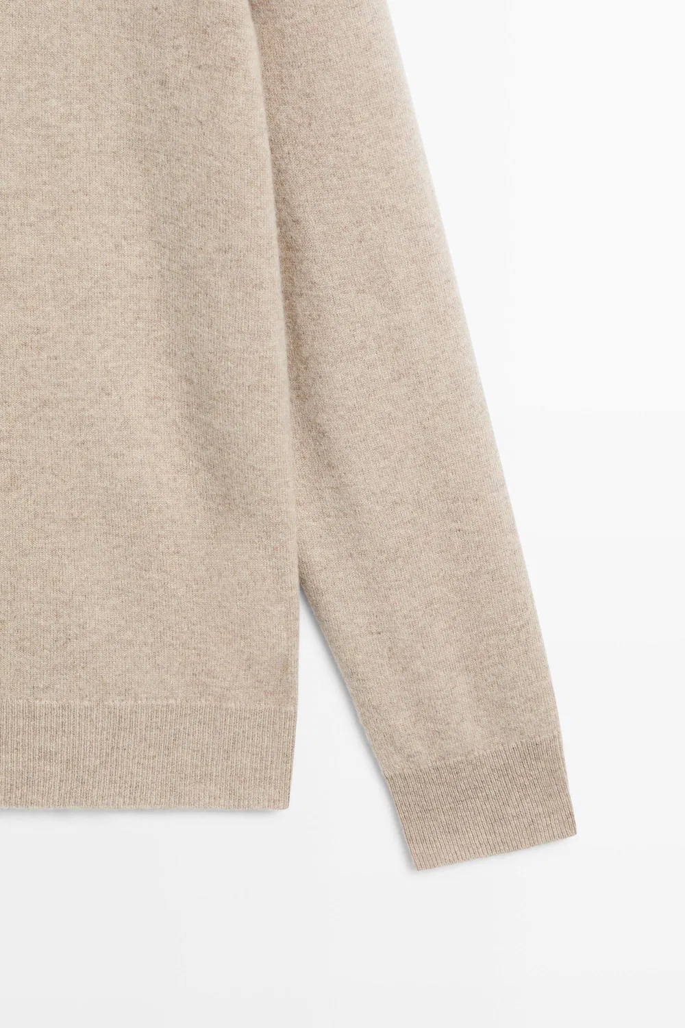 картинка Свитер Massimo Dutti Mock Neck Zip-Up Knit, песочный от магазина Одежда+
