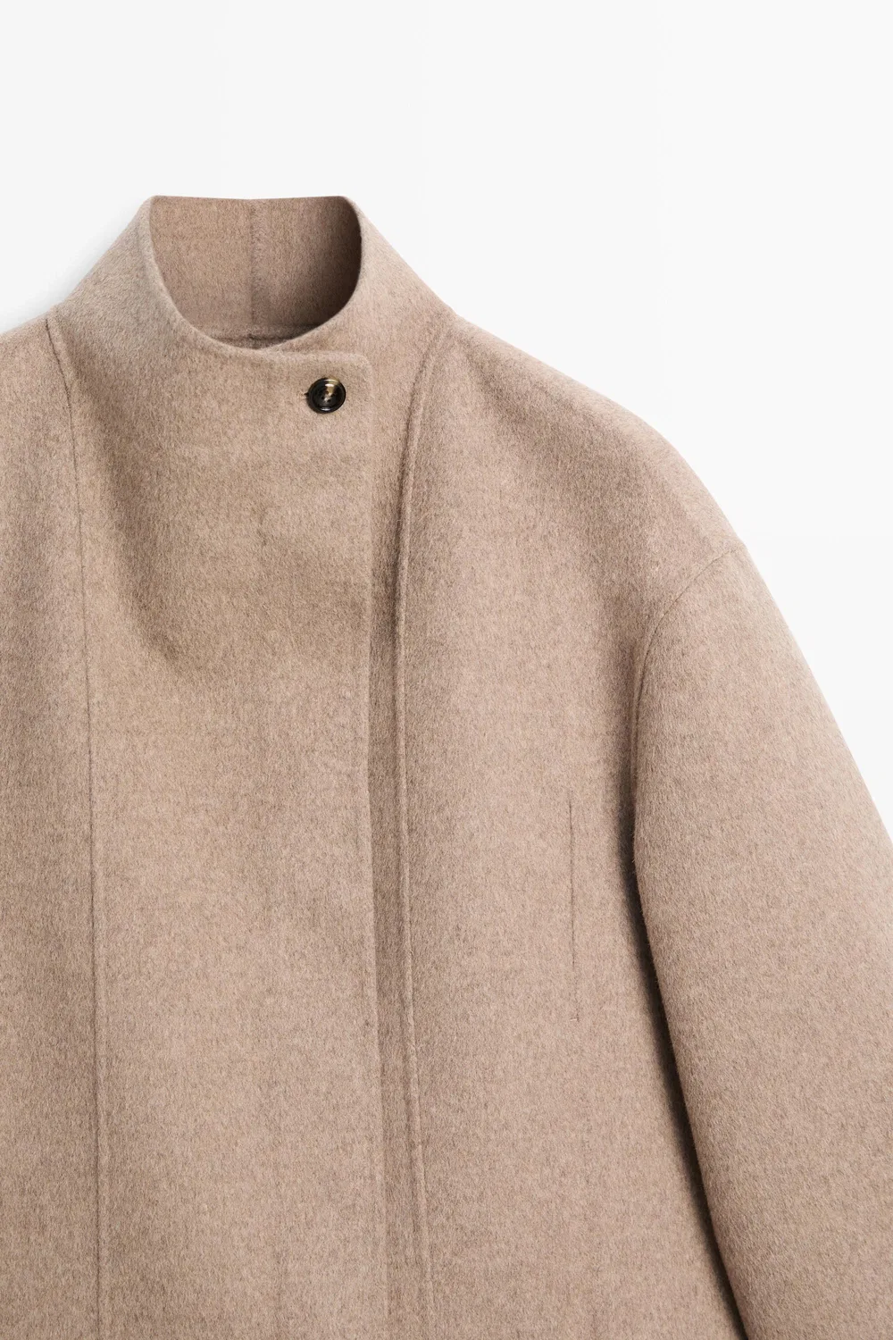 картинка Короткий жакет Massimo Dutti Wool-Blend, серо-коричневый от магазина Одежда+
