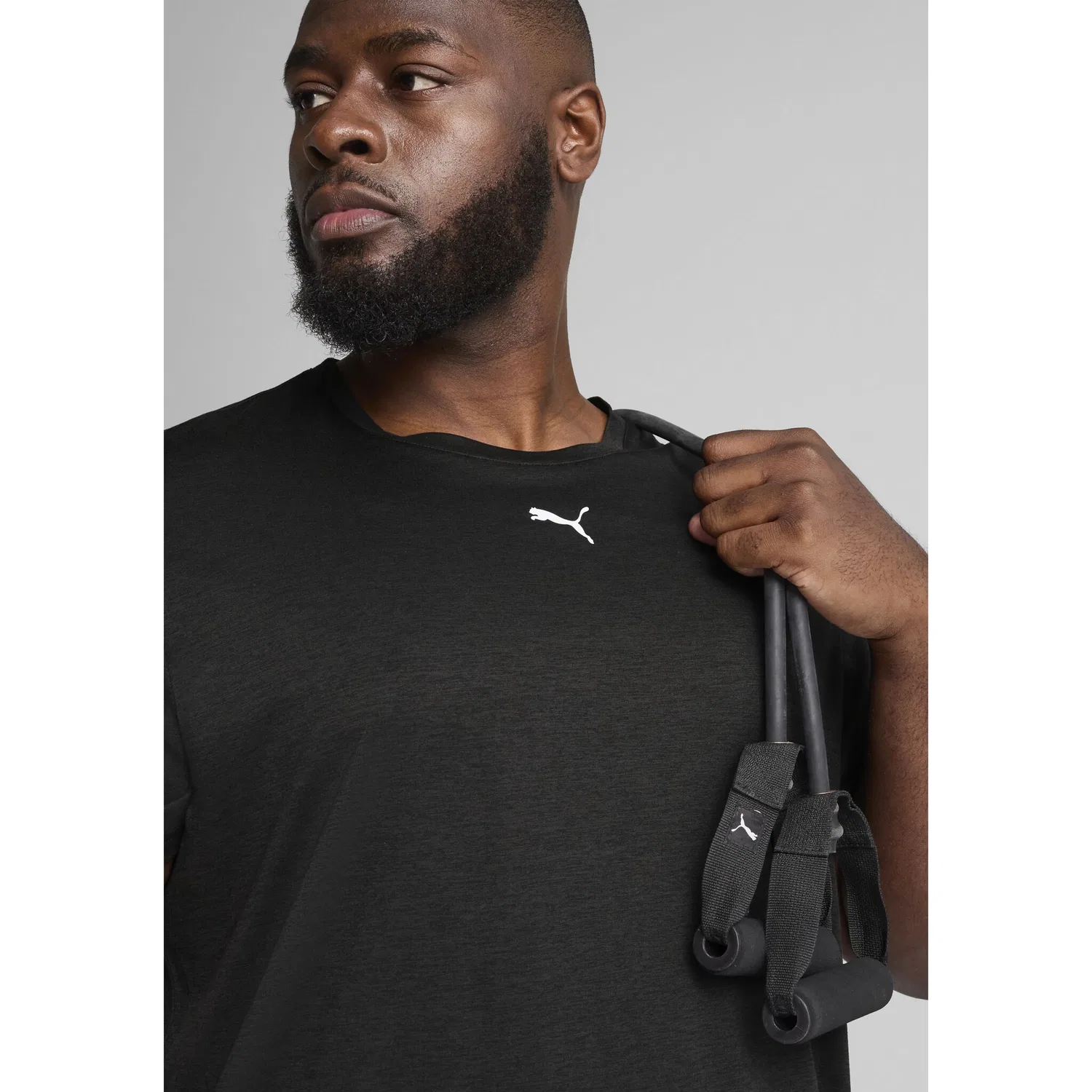 картинка Детская базовая тренировочная футболка PUMA, PUMA Black Heather от магазина Одежда+