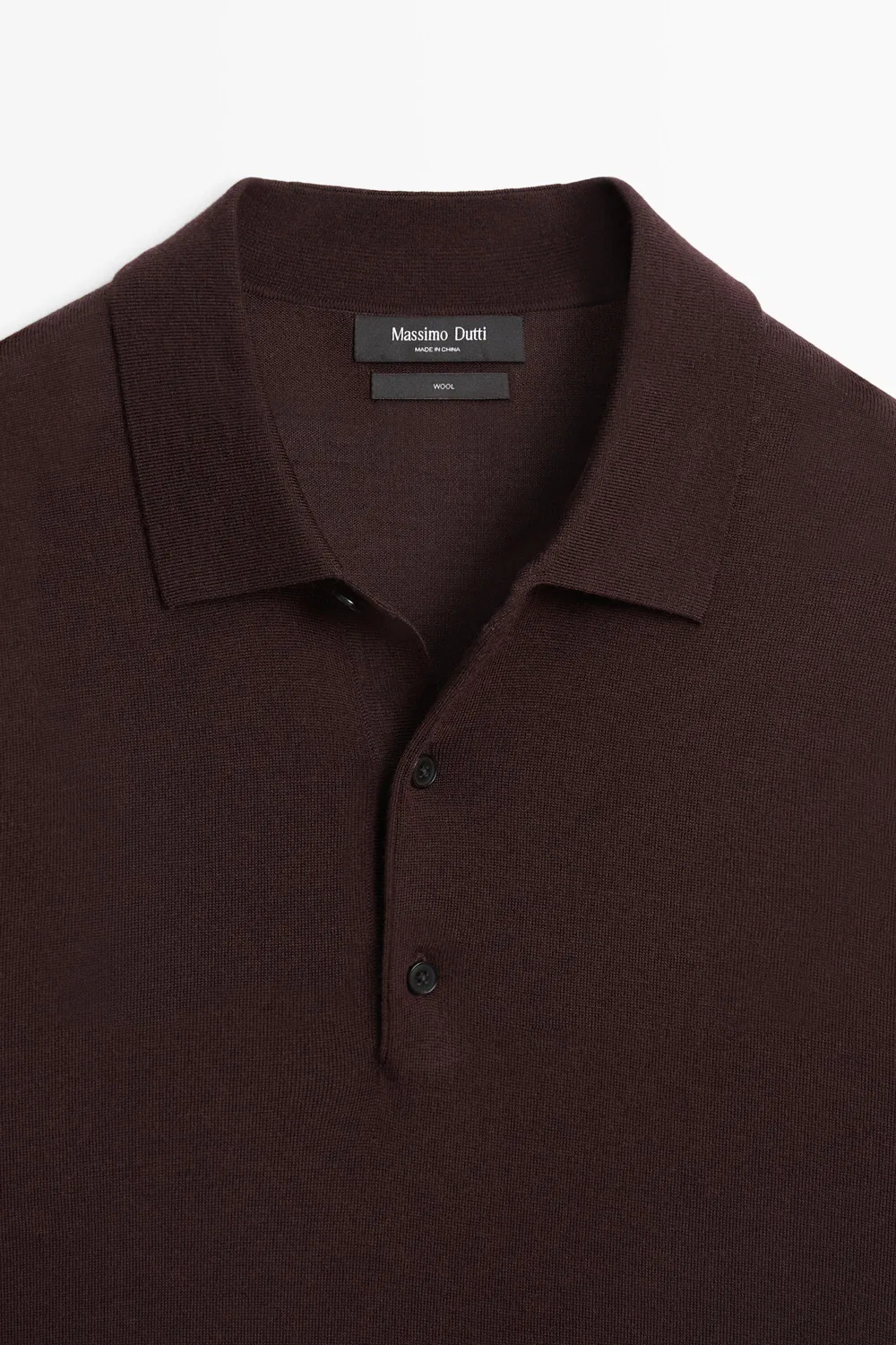 картинка Поло-свитер Massimo Dutti 100% Merino Wool Knit, бордовый от магазина Одежда+