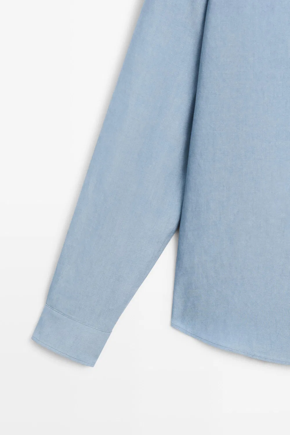 картинка Рубашка Massimo Dutti Flowing Regular Fit Lyocell-Linen, синий от магазина Одежда+