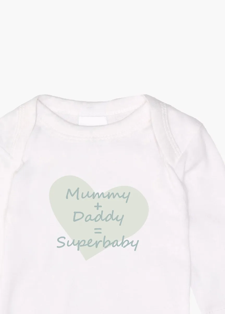 картинка Боди Liliput "Superhero / Superbaby", с кнопками в промежности, белый от магазина Одежда+