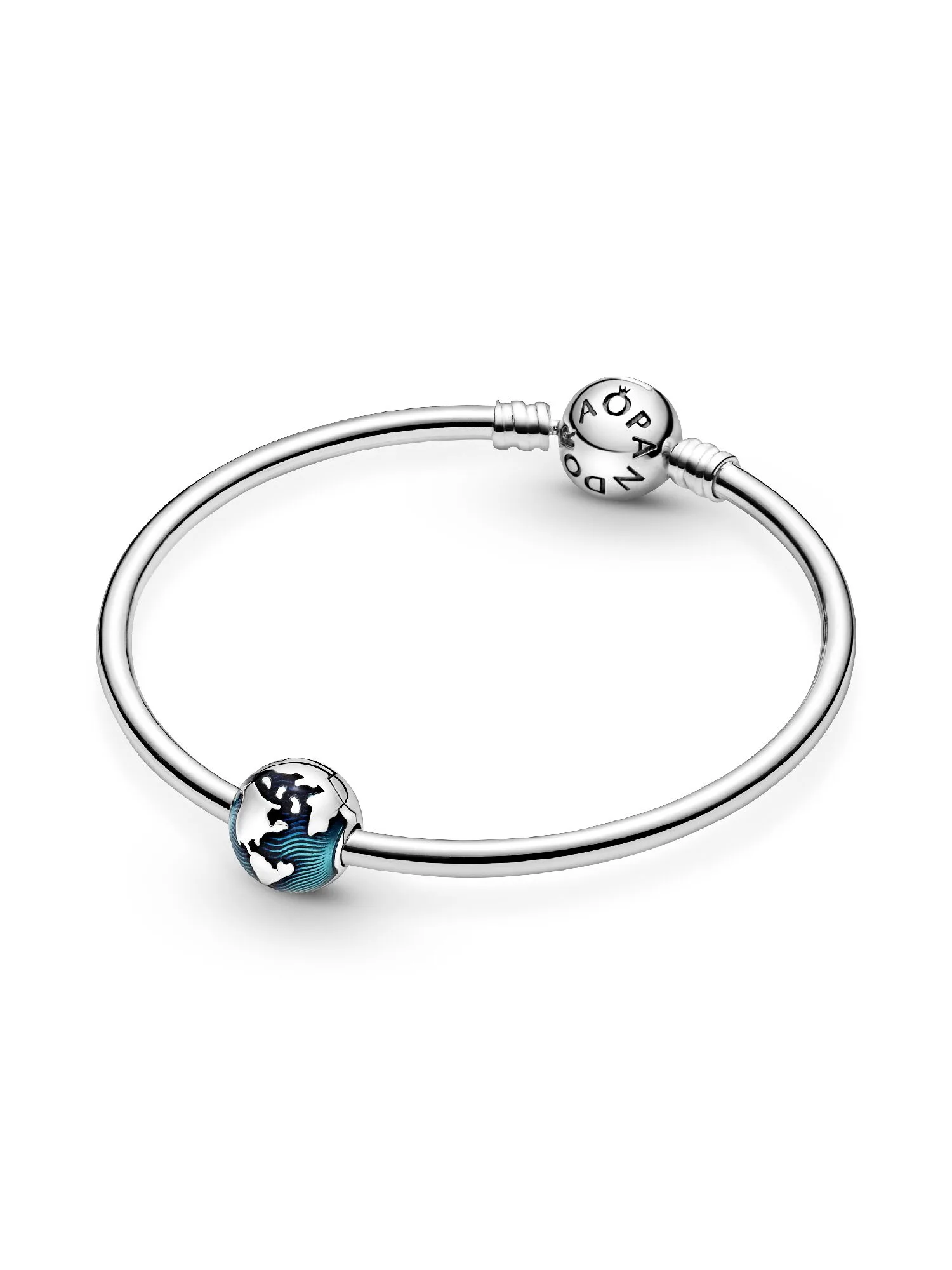 картинка Подвеска-клипса «Голубой глобус» Pandora, серебро от магазина Одежда+