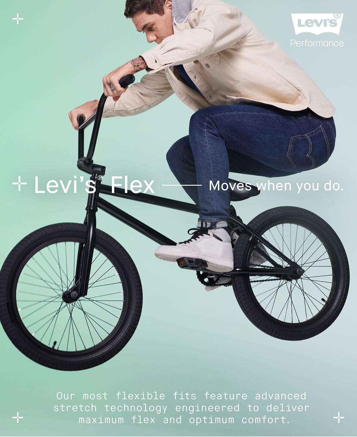 картинка Джинсы Levi’s 514 Flex Straight-Fit, чистый синий от магазина Одежда+