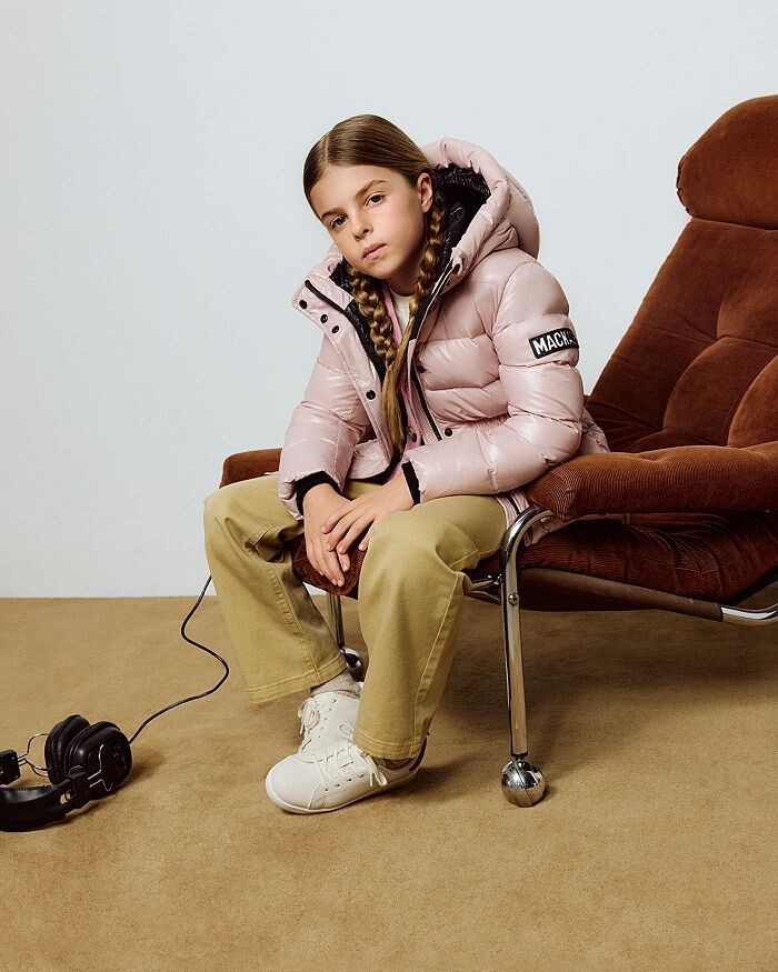 картинка Пуховик унисекс Mackage Alannis с капюшоном - Big Kid, розовый от магазина Одежда+