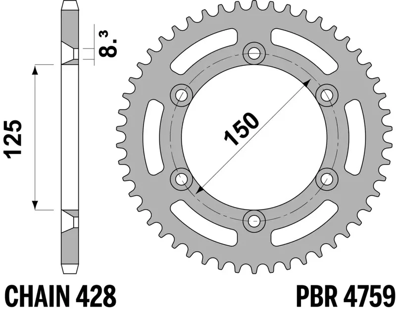 картинка Задняя звезда PBR Heckritzel Stahlstandard 54 зубьев от магазина Одежда+